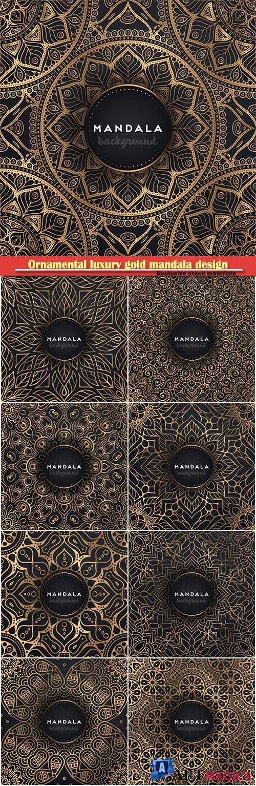 Ornamental luxury gold mandala design vector background