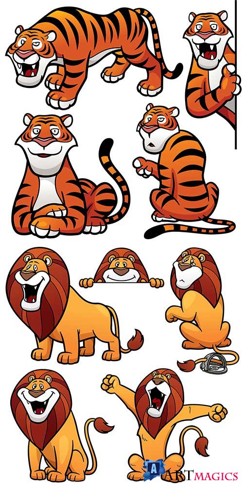    -   / Tigers and lions - Vector Graphics