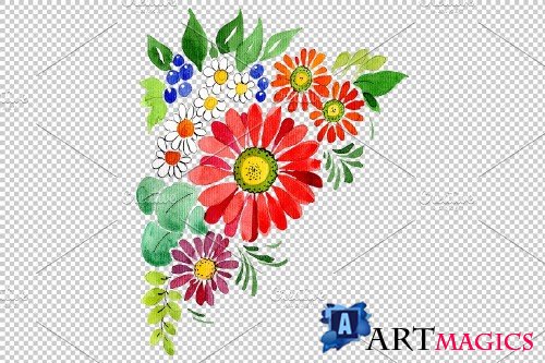 Bouquet Gifts of Nature watercolor - 3748302