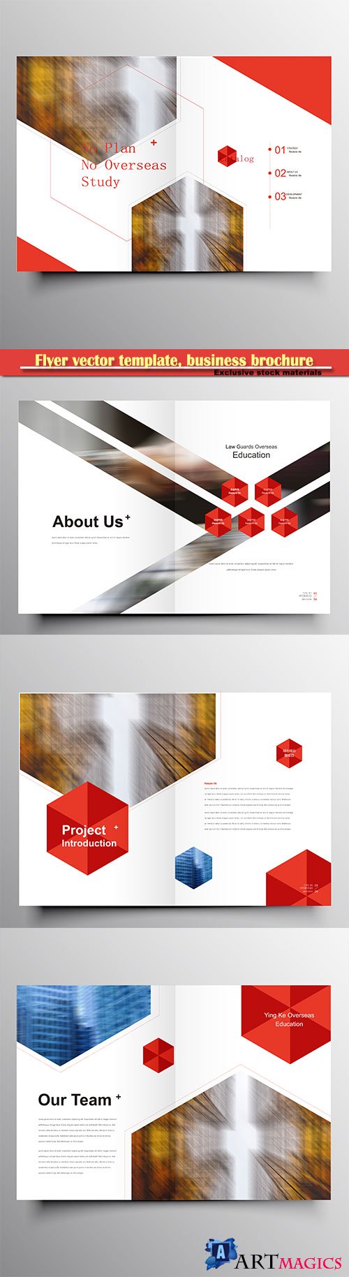 Flyer vector template, business brochure, magazine cover # 34
