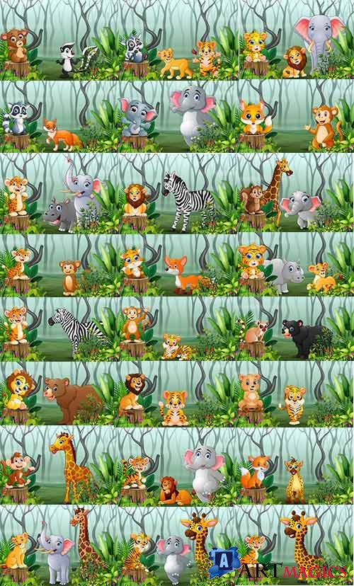      -   / Beasts in jungle - Vector Graphics