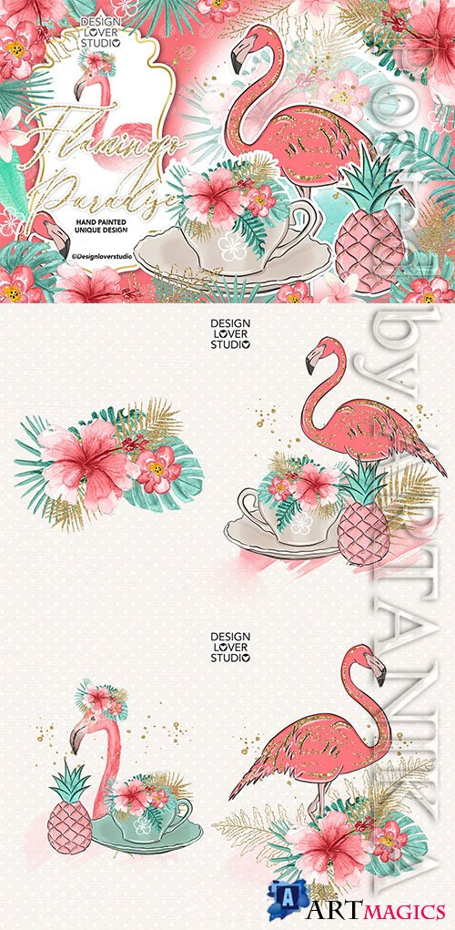 Flamingos Paradise design