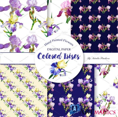 Digital Paper with Colored Irises - 799769