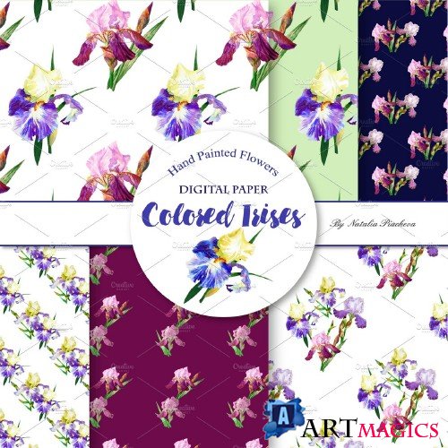 Digital Paper with Colored Irises - 799769