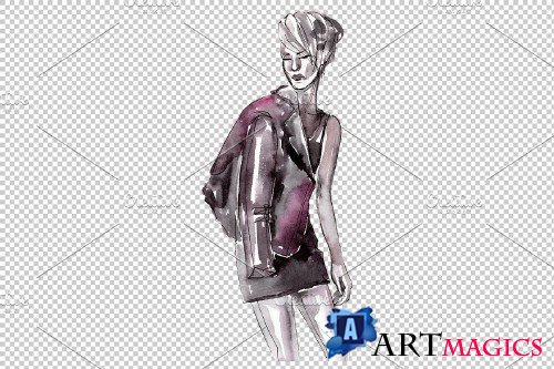 Fashion trend Watercolor png - 3753725
