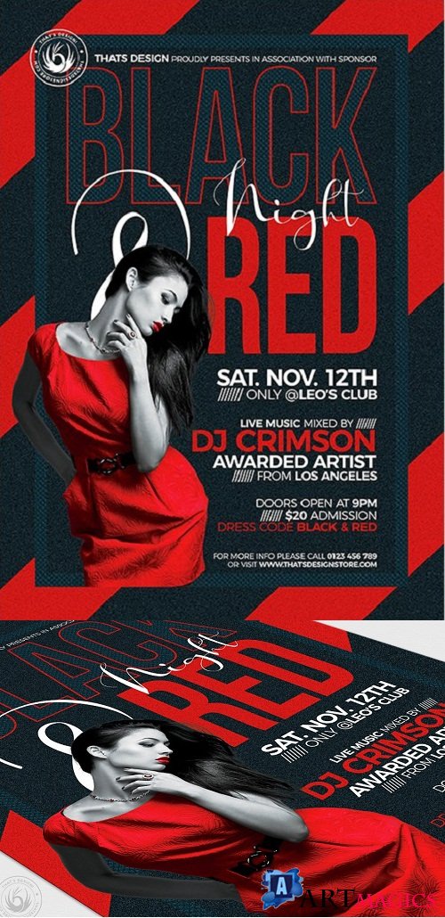 Black and Red Flyer Template V5 - 3745710