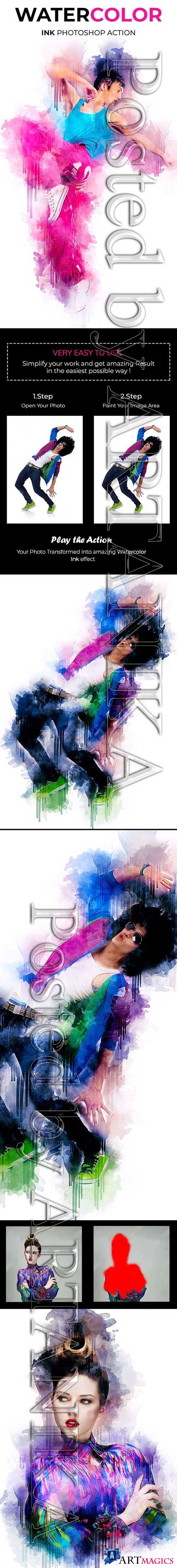 GraphicRiver - Watercolor Ink Photoshop Action 21189387