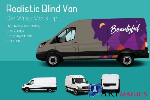 Blind Van Car Mock-Up - 3756419