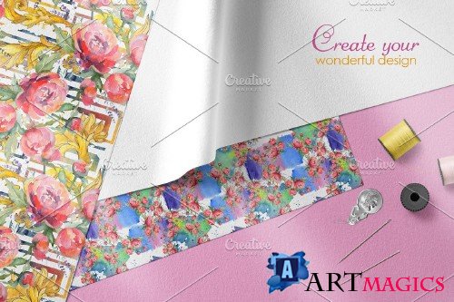 Euro Bouquet pink Watercolor png - 3756805