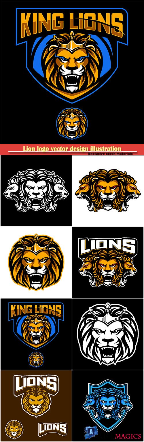 Lion logo vector design illustration