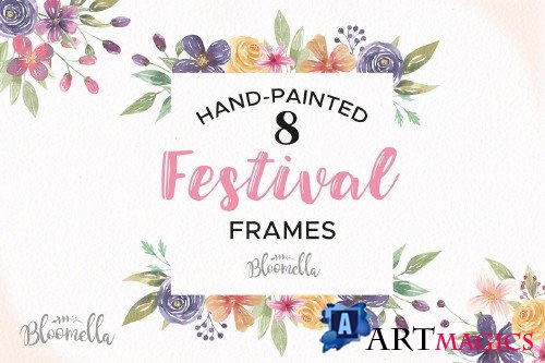 Festival Frames Floral Clipart Set - 2570994
