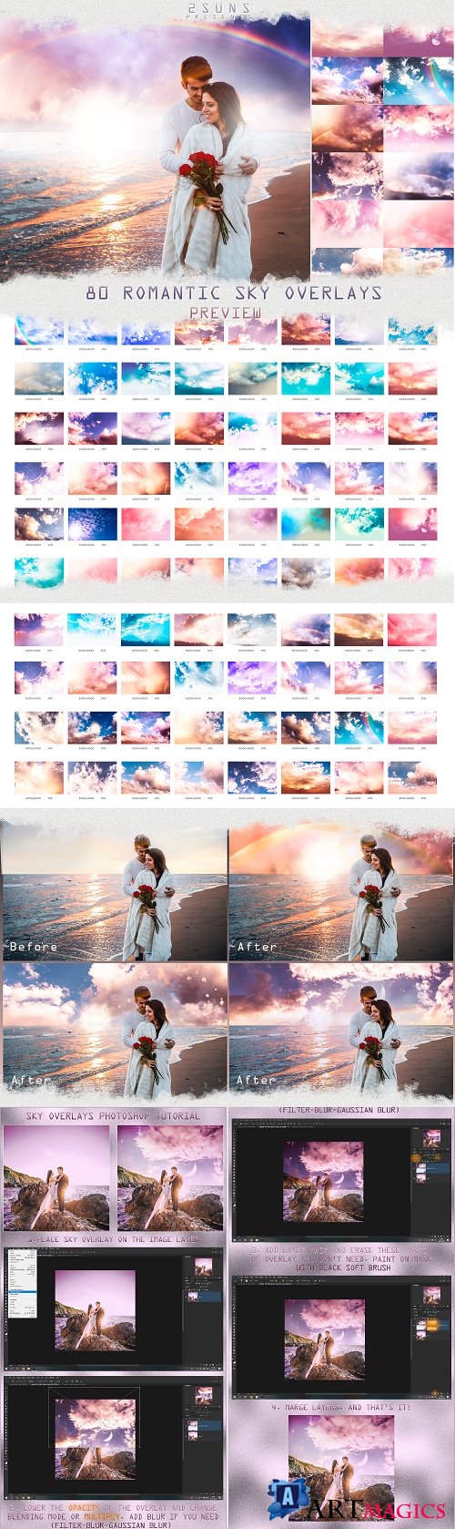80 Romantic Sky Overlays, Pastel sky, sky overlay textures 256194