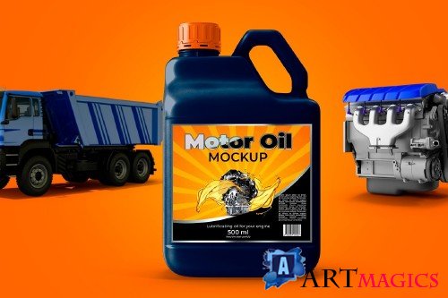 Bottle Motor Oil Mockup - 3748950