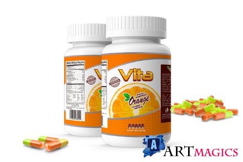 Pills Botle Vitamin Mockup - 3087467