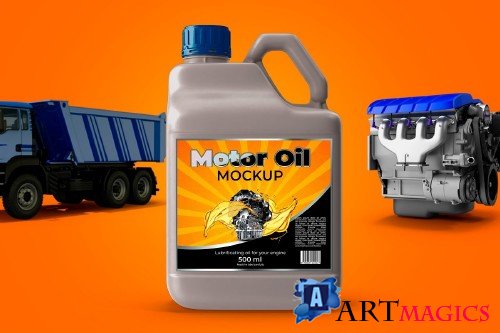 Bottle Motor Oil Mockup - 3748950