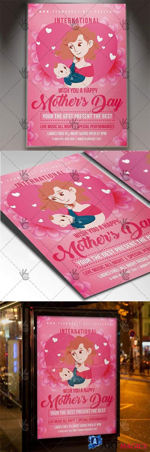Mothers Day Flyer  Club PSD Template