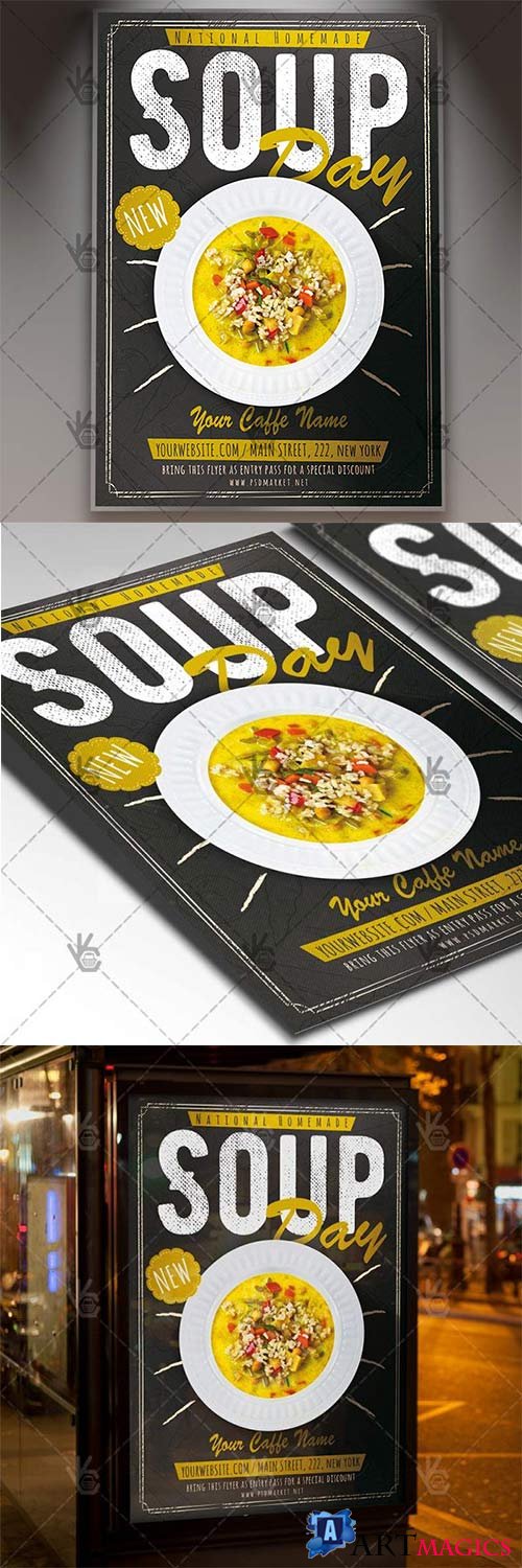 Soup Day  Food Flyer PSD Template