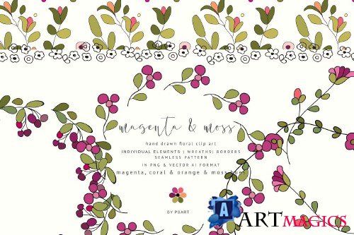 Hand-Draw Flowers Clipart - 3764357