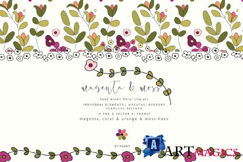 Hand-Draw Flowers Clipart - 3764357