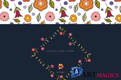 Hand-Draw Flowers Clipart Set - 3767381