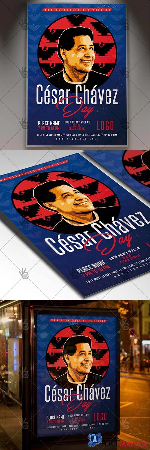 Cesar Chavez Day  Community Flyer PSD Template