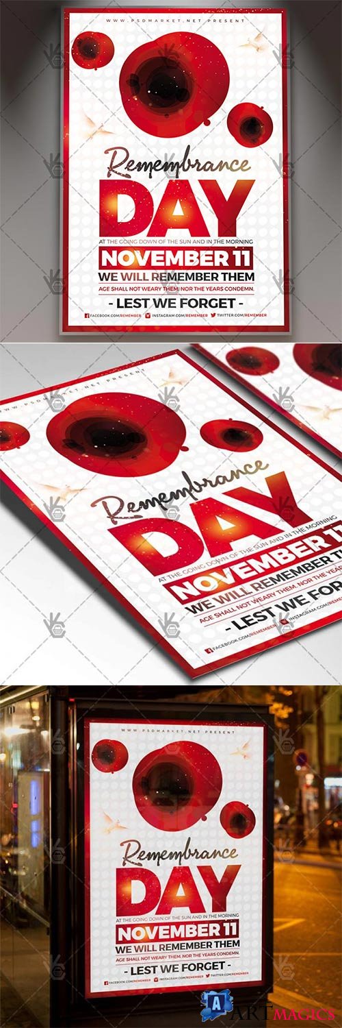 Remembrance Day  American Flyer PSD Template
