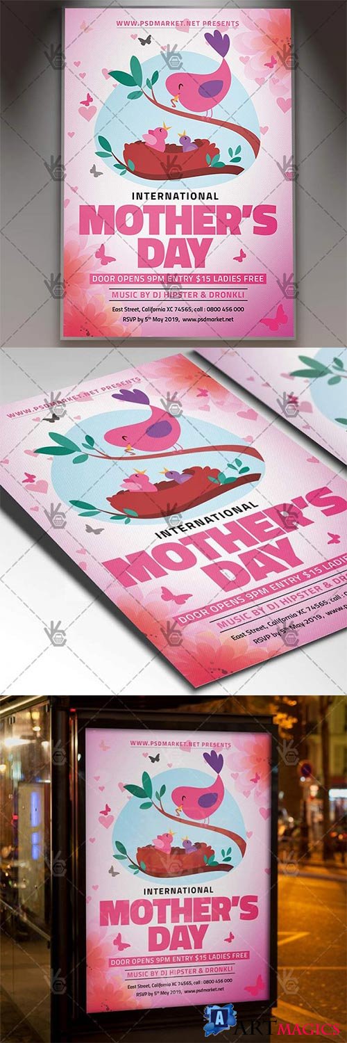 World Mothers Day Flyer  Club PSD Template