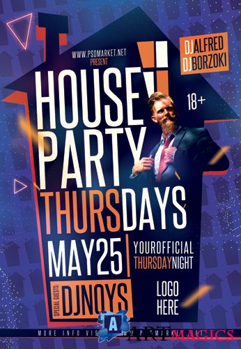 HOUSE PARTY FLYER  PSD TEMPLATE