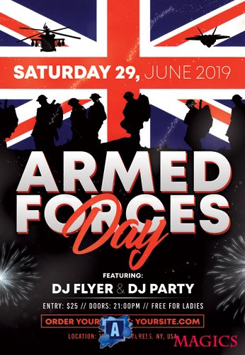 ARMED FORCES DAY FLYER  PSD TEMPLATE