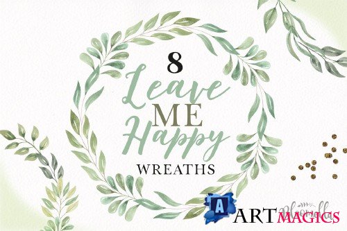 Leave Me Happy Leaves Wreaths Green - 3231014