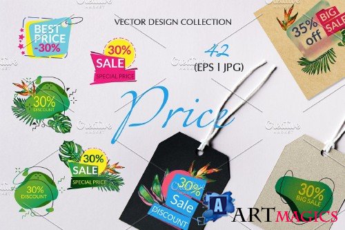 Vector Set of Price Labels - 3774581