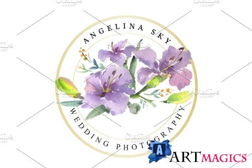 logo pink and purple hibiscus - 3773795