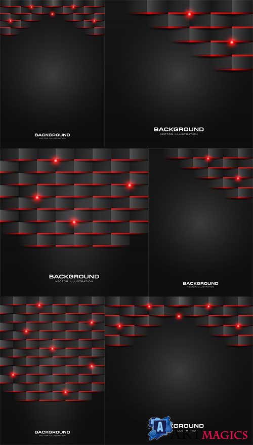 ׸       / Black with red abstract backgrounds in vector
