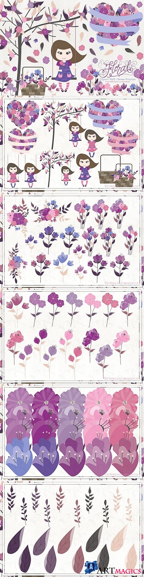 Flora 25 Purple - Flower Clipart - 3781739