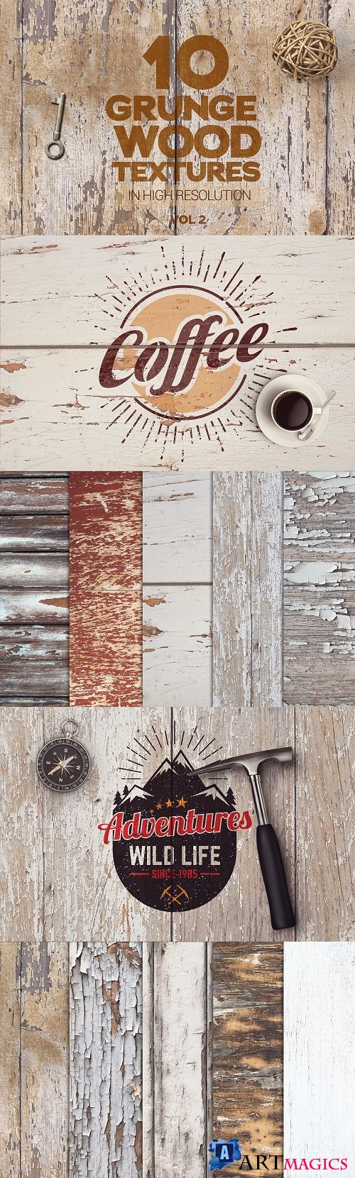 Grunge Wood Textures x10 vol2 - 3775156
