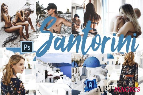 Neo Santorini Theme Color Grading photoshop actions - 260140
