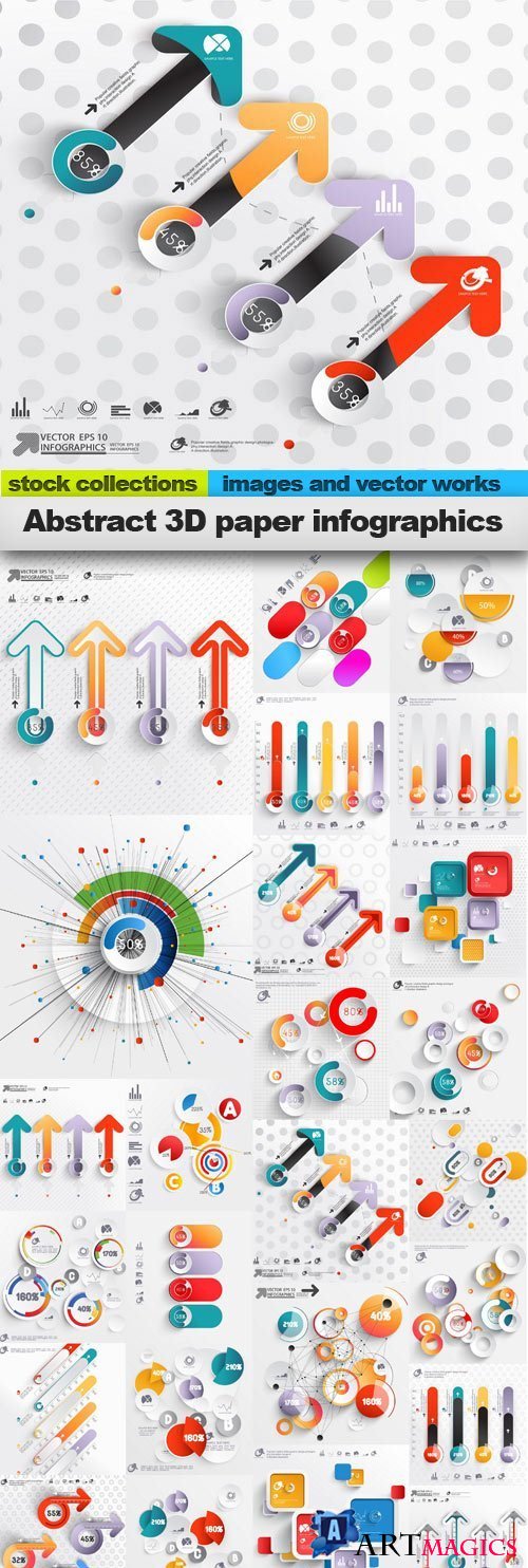Abstract 3D Paper Infographics