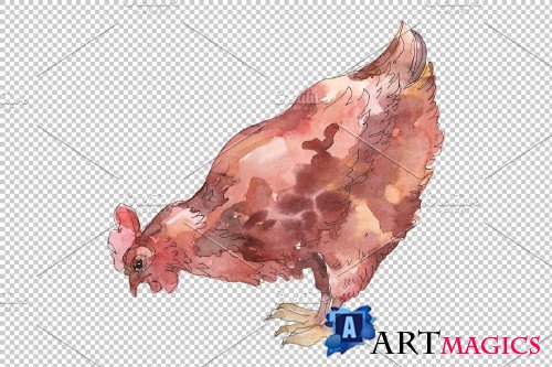Agriculture: cock,hen Watercolor png - 3784064