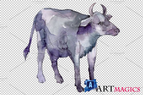 Agriculture: cow Watercolor png - 3784141