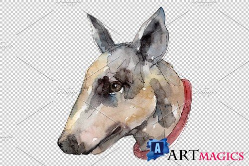 Farm animals dog head Watercolor - 3786481
