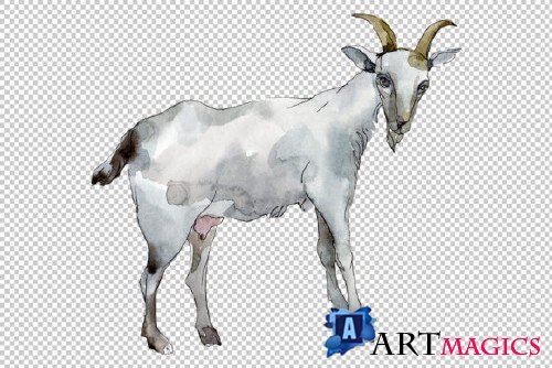 Agriculture: Goat Watercolor Png 260569