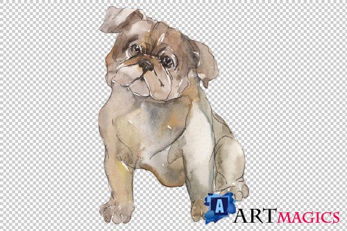 Farm animals: dogs Watercolor png - 3785884