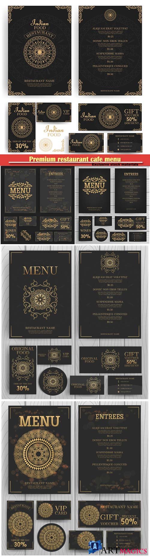 Premium restaurant cafe menu, template vector design