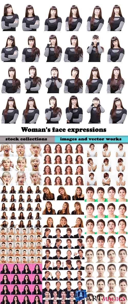 Woman's face expressions Stock images - 25 HQ Jpg