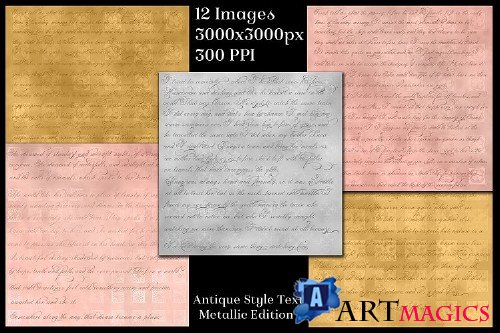 Antique Style Text Backgrounds Metallic Edition - 12 Images - 262999