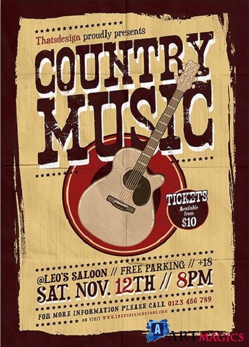 Country Music Flyer Template V3 - 3800781