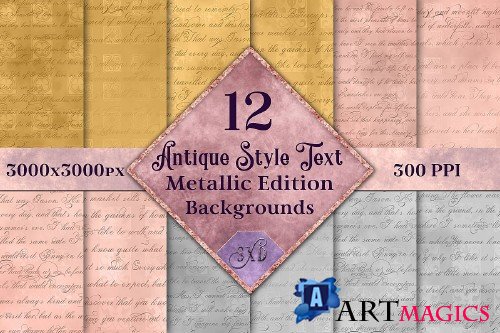 Antique Style Text Backgrounds Metallic Edition - 12 Images - 262999