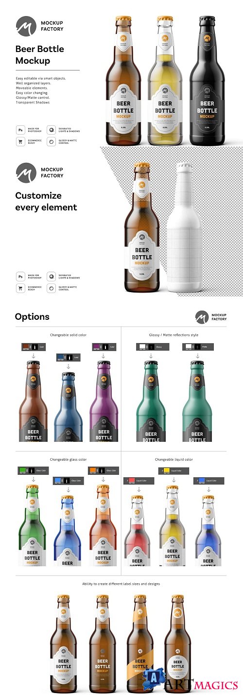 Beer Bottle Mockup - 3605950