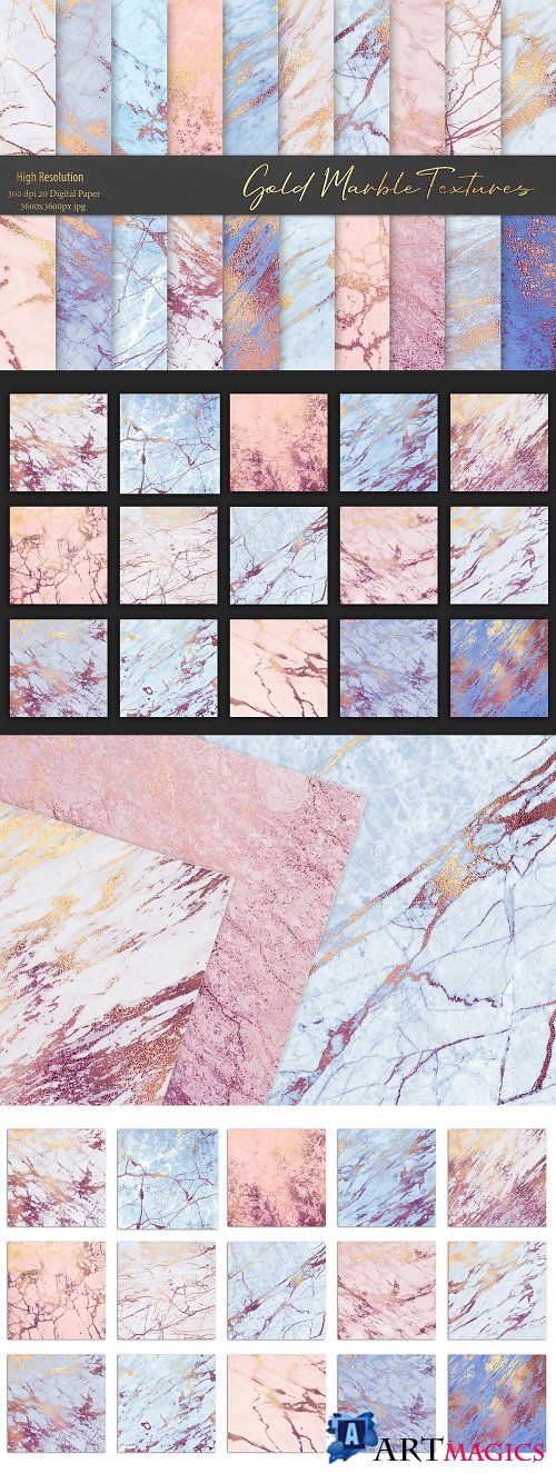 Rose and Blue Gold Marble Textures 3551026