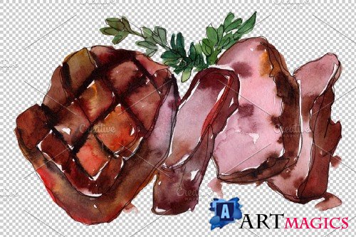 Watercolor Steaks PNG - 3808307